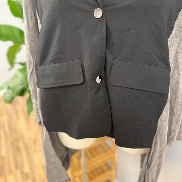 Kate Hewko Bat Wing Jacket Mixed Material One Size Black Washed Gray Streetwear - Picture 12 of 14